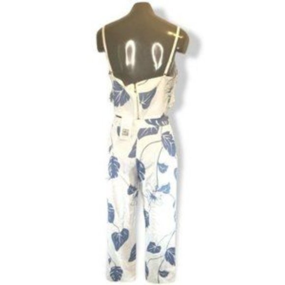 Fancyinn Women's White Floral Sleeveless Crop Top & Pant Outfit Set Size Medium - Picture 4 of 4